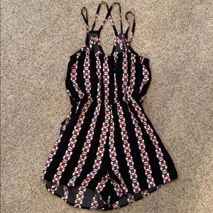 NWT Xhilaration Black Printed Romper Size Medium